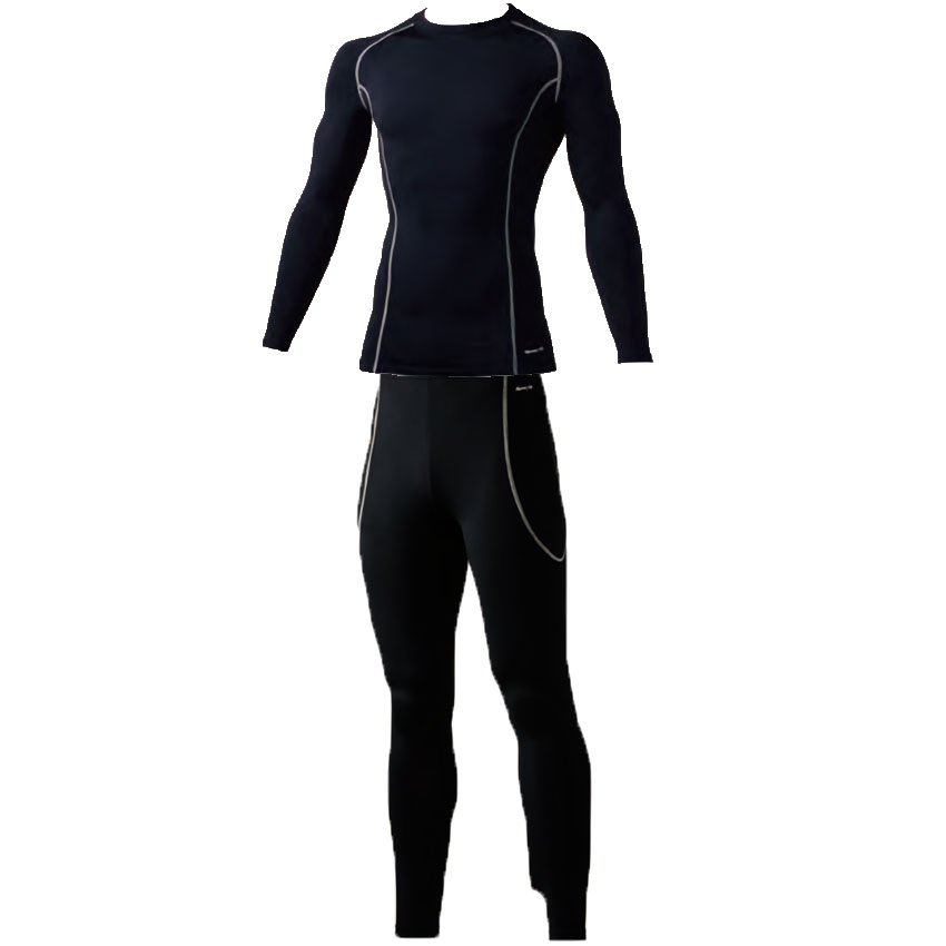 上下ブラックxシルバーグレーライン