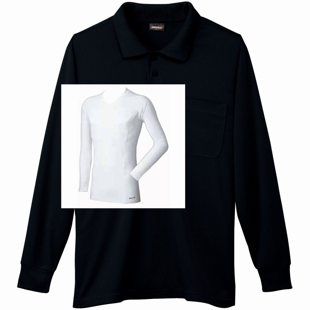 ブラック+Vネックインナー(白)