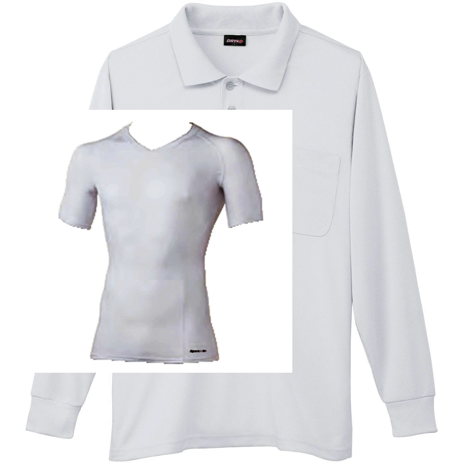 ホワイト+Vネックインナー(白)