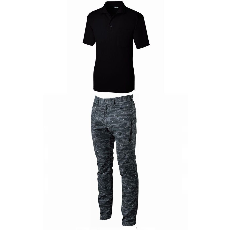 上ブラック+下カモフラグレー