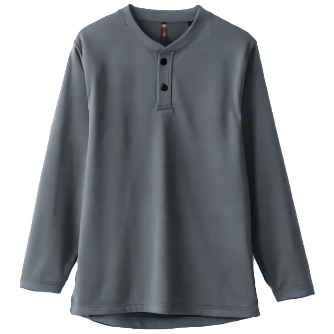 G.GROUND 6.5oz 長袖ヘンリーネックシャツ(ストレッチ・消臭機能) 4Lサイズ (グレー)