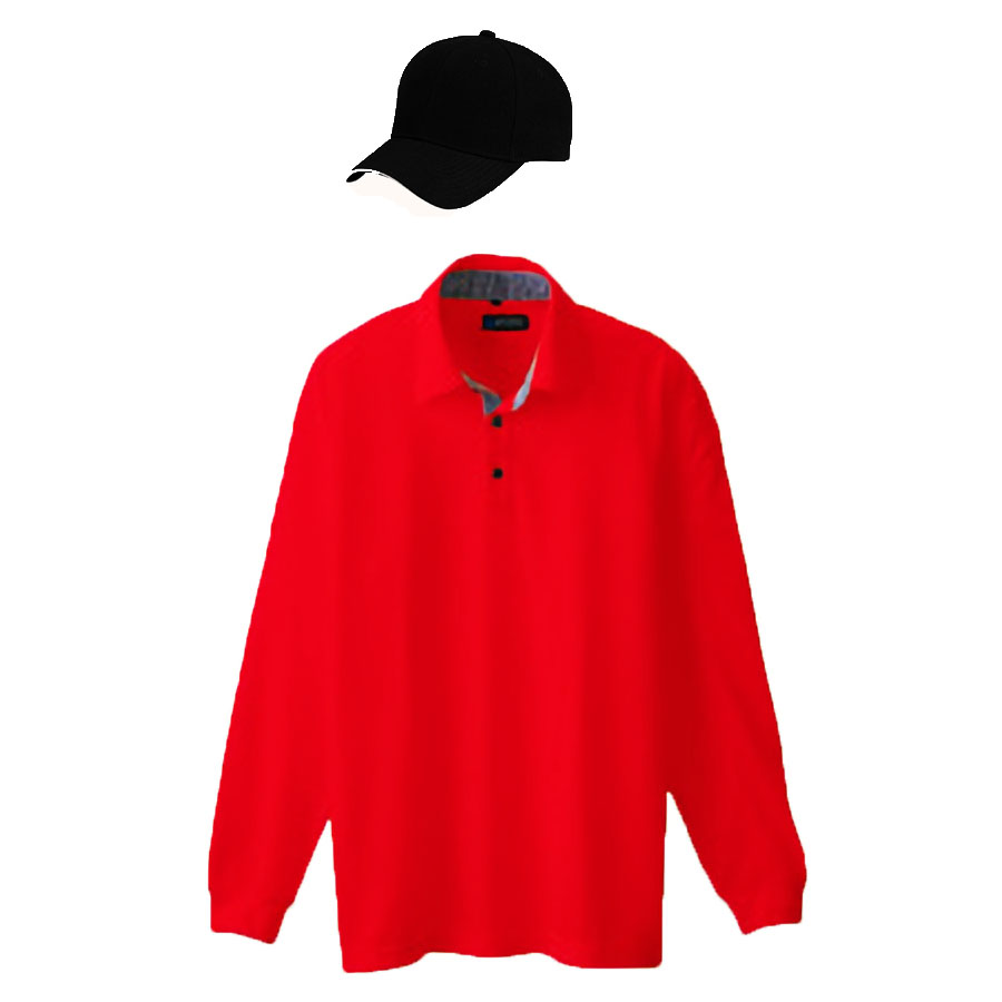 レッド+帽子(ブラック・ホワイト)