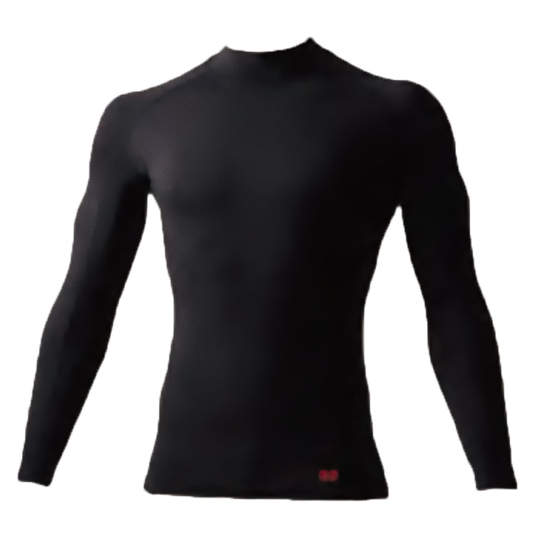 G.GROUND 5.0oz 遠赤長袖サポートハイネックシャツ S～LLサイズ (ブラック)