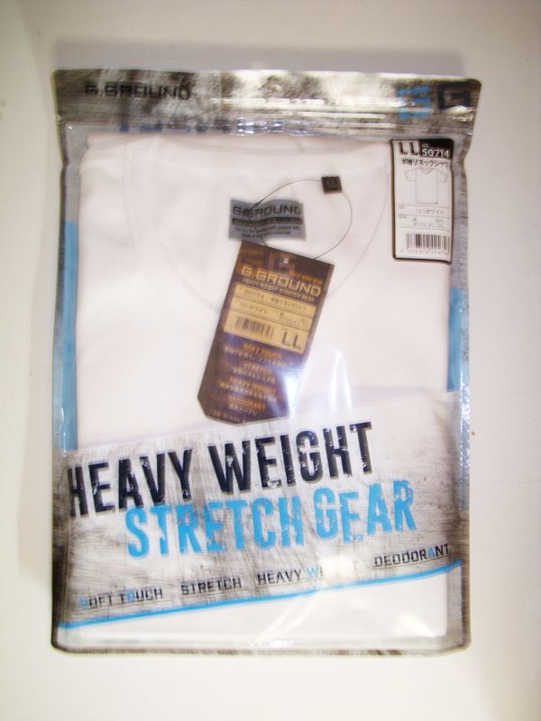 G.GROUND 8.6oz 肉厚な生地感 ストレッチ半袖VネックTシャツ