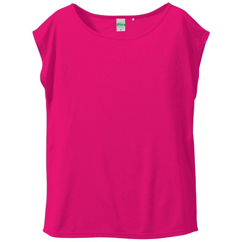 rucca 4.7oz ドライシルキータッチ ドルマンスリーブTシャツ ガールズMサイズ (トロピカルピンク)