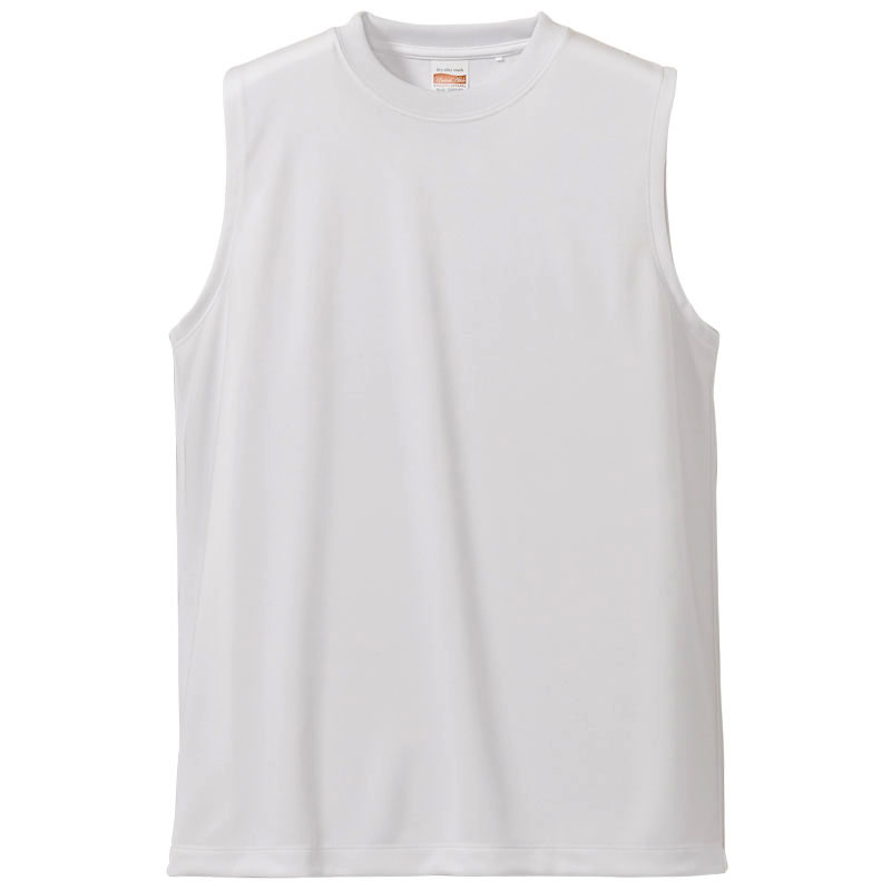 ユナイテッドアスレ 4.7oz ドライシルキータッチノースリーブ(UVカット) S～XLサイズ (ホワイト)