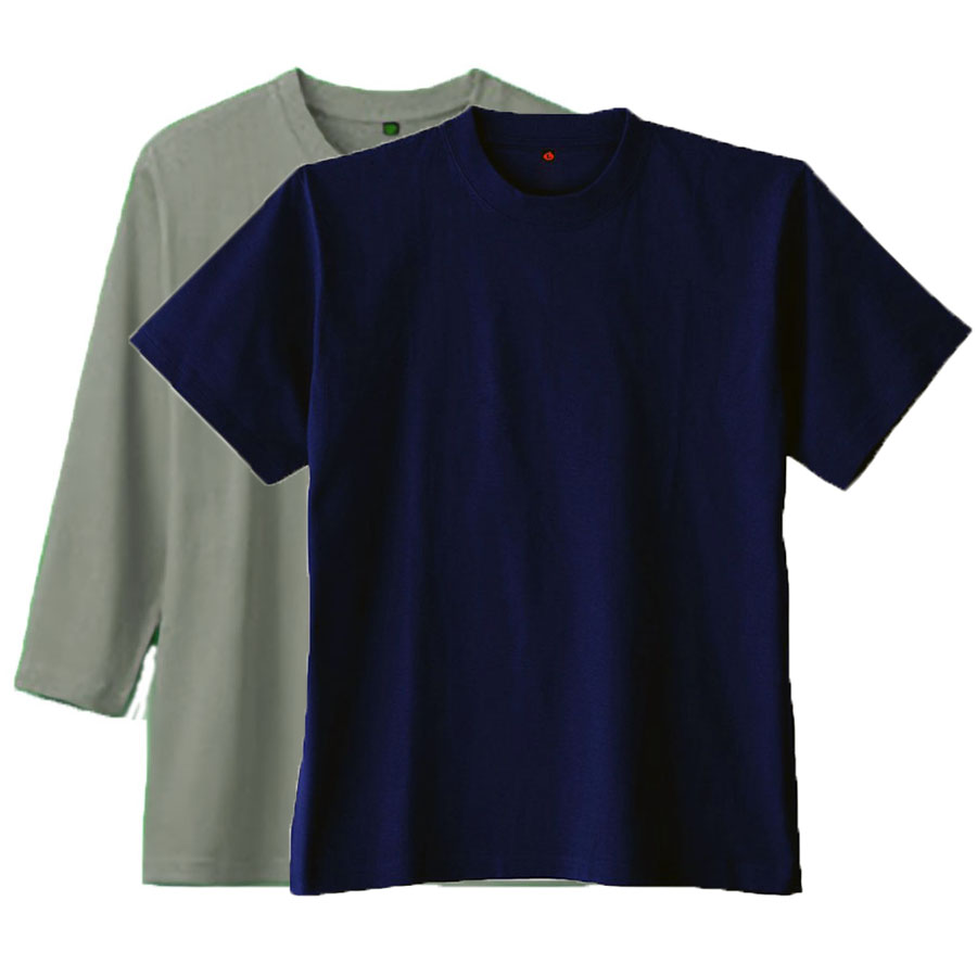 半袖ネイビー+七分袖杢グレー