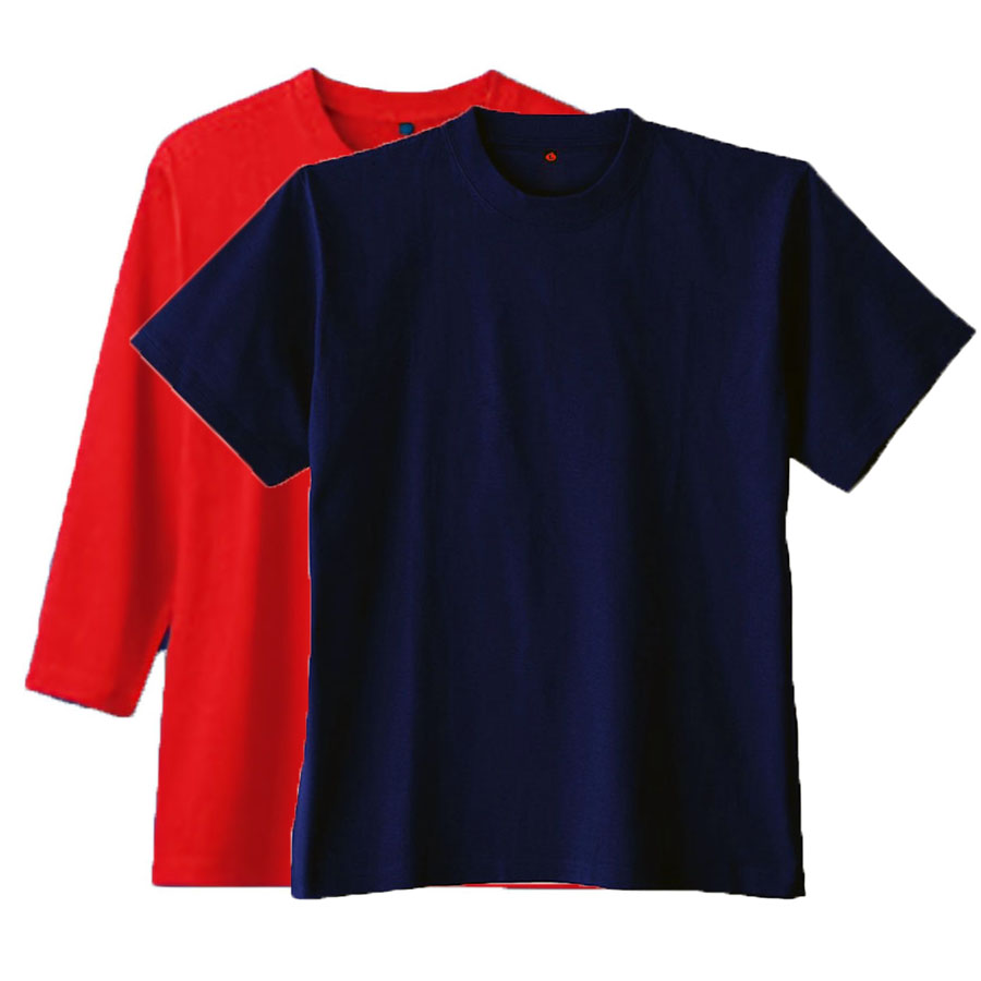 半袖ネイビー+七分袖レッド