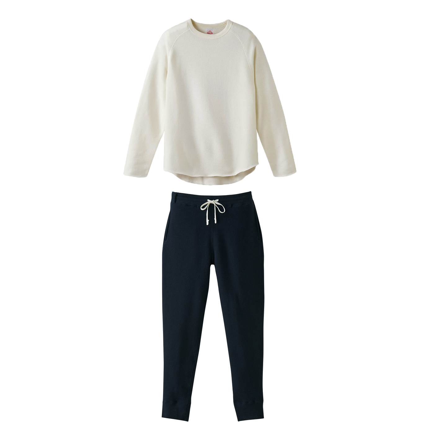 FF 8.4oz ファインフレンチテリー アーバンフィットスウェット上下 M～XLサイズ (上バニラホワイト+下ディープネイビー)