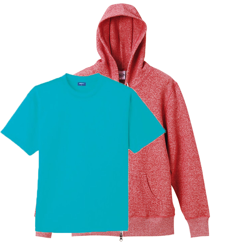 ヴィンテージへザーレッド+(Inner)エメラルドブルー