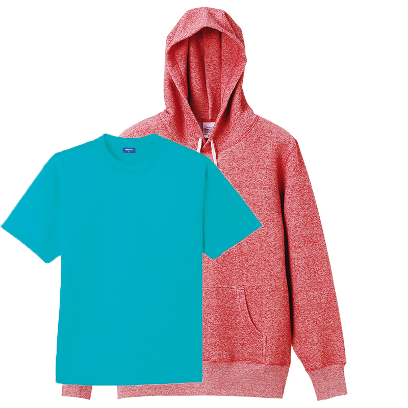 ヴィンテージへザーレッド+(Inner)エメラルドブルー