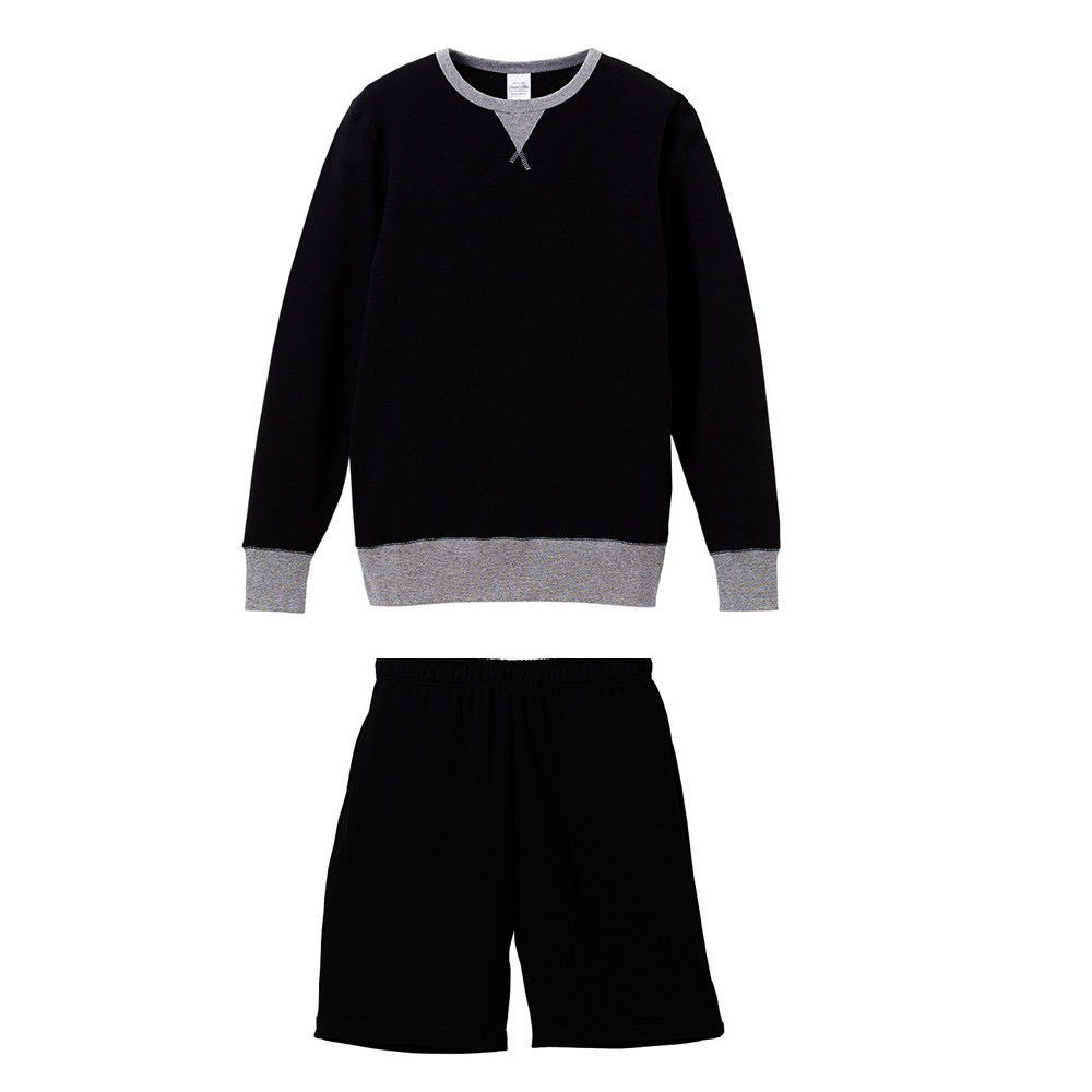 上ブラック・Vへザー+下ブラック