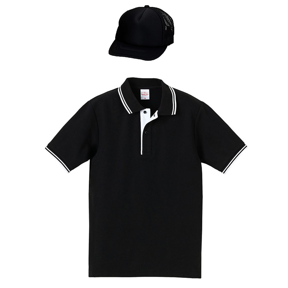 ブラック・ホワイト・ホワイト+帽子(ブラック)