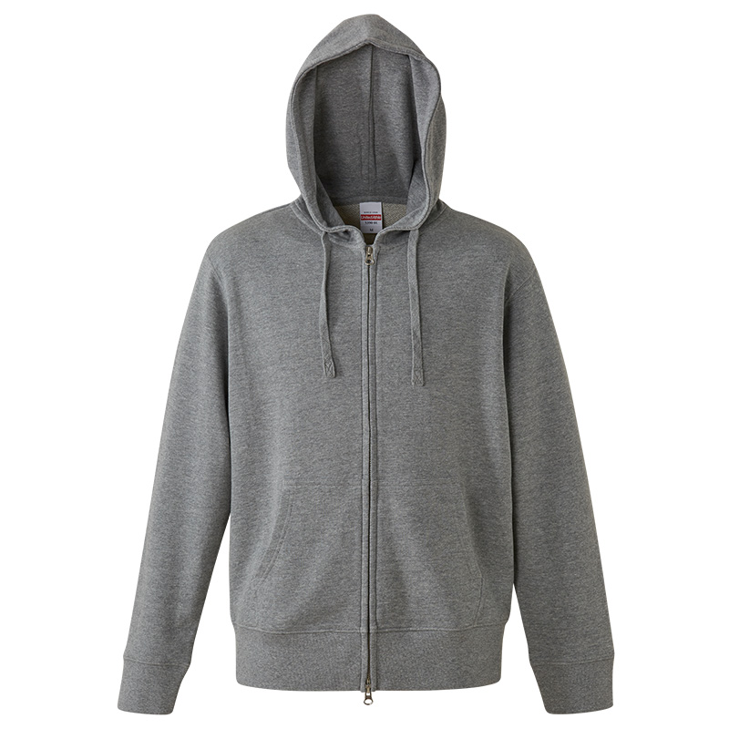 ユナイテッドアスレ 9.3oz　レギュラー パイル スウェットフルジップ  XS～XLサイズ (ヘザーグレー)