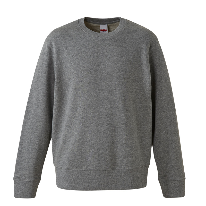 ユナイテッドアスレ 9.3oz　レギュラー パイル クルーネックスウェット  XS～XLサイズ (ヘザーグレー)