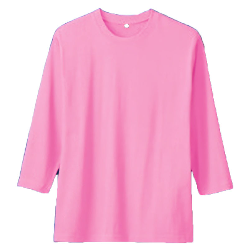 Soberry 6.2oz ヘビーウエイト七分袖Tシャツ(綿100% 消臭テープ) S～3Lサイズ (ピンク)