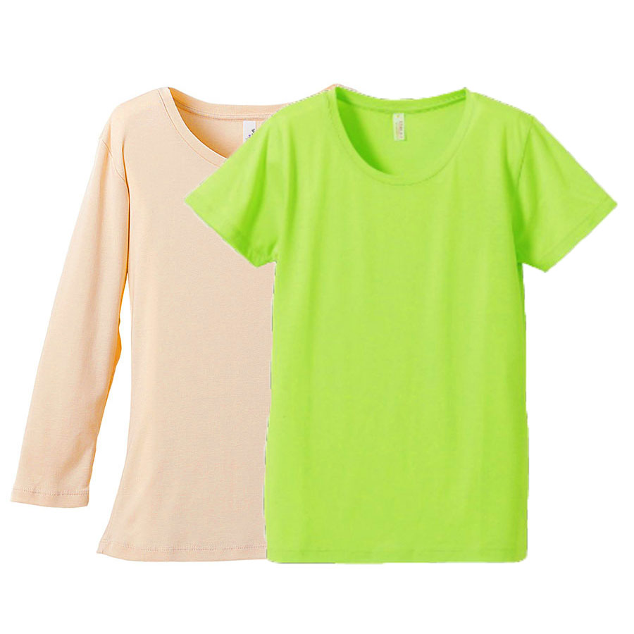 半袖ライムグリーン+七分袖ナチュラル