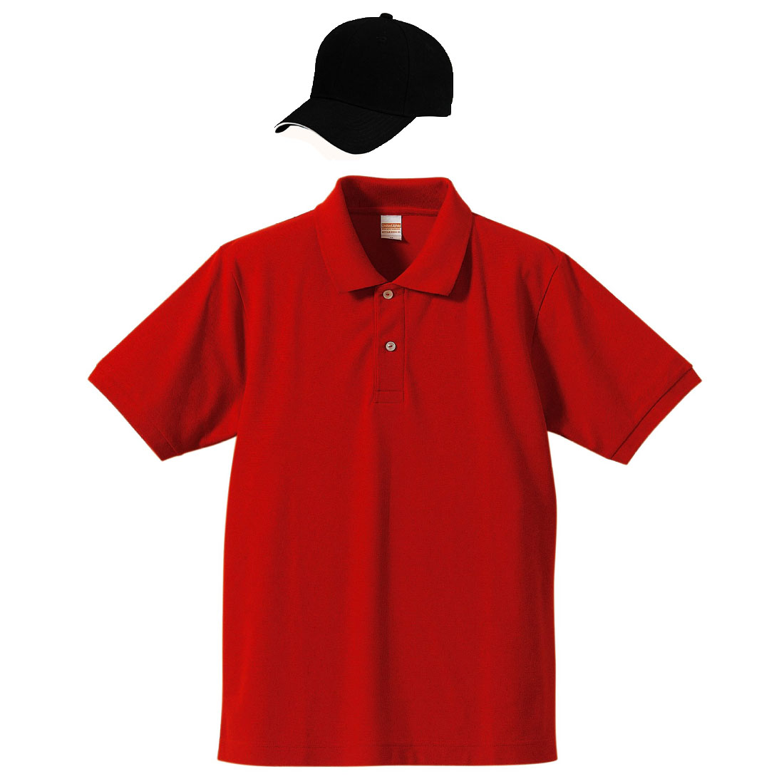 レッド+帽子(ブラック・ホワイト)