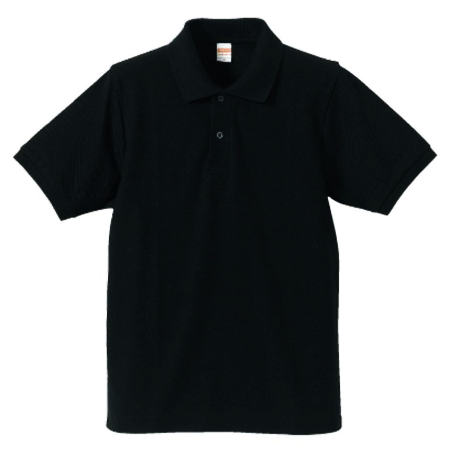 ユナイテッドアスレ 5.3oz 綿100%鹿の子ポロシャツ XXLサイズ (ブラック)