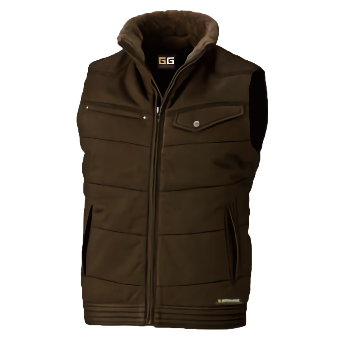 G.GROUND 衿ボア防寒ベスト(綿100%) 6Lサイズ (ダークブラウン)