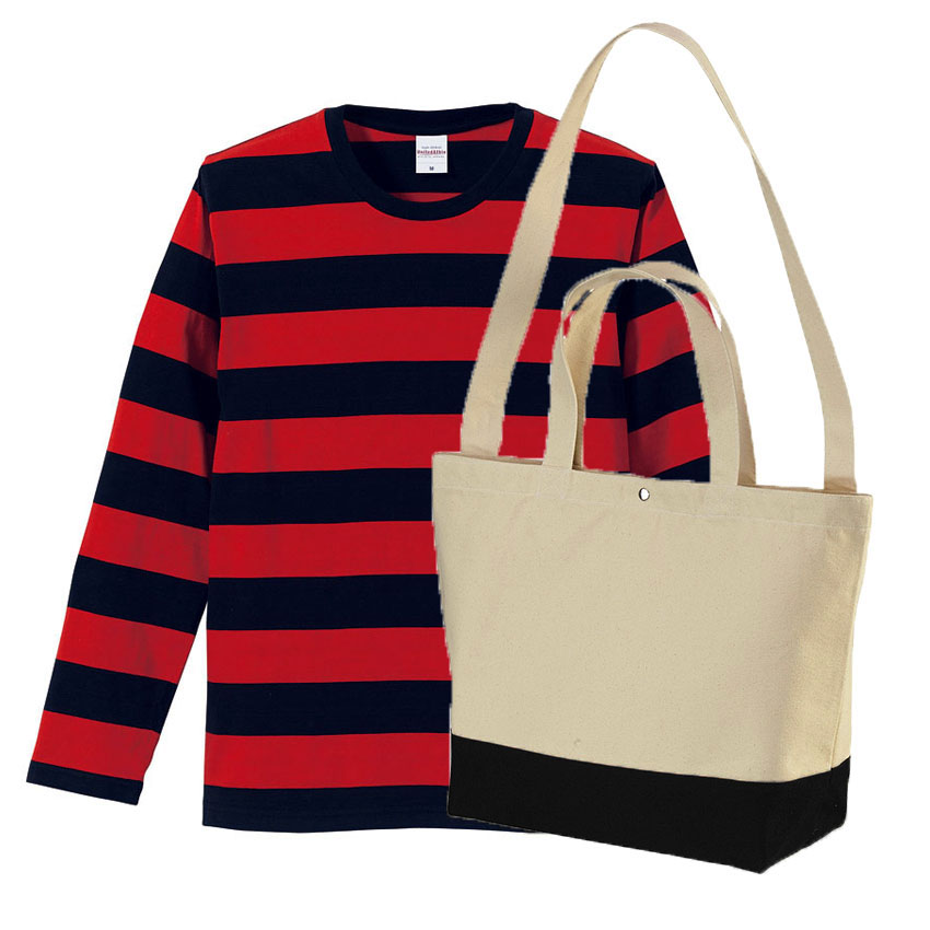 ブラック・レッド(長袖)+ナチュラル・ブラック(バッグ)