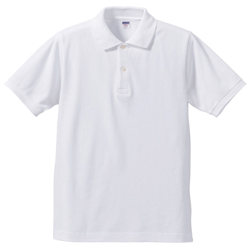 ユナイテッドアスレ 7.6oz ヘビーウェイトコットンポロシャツ SS(XS)～LL(XL)サイズ (ホワイト)