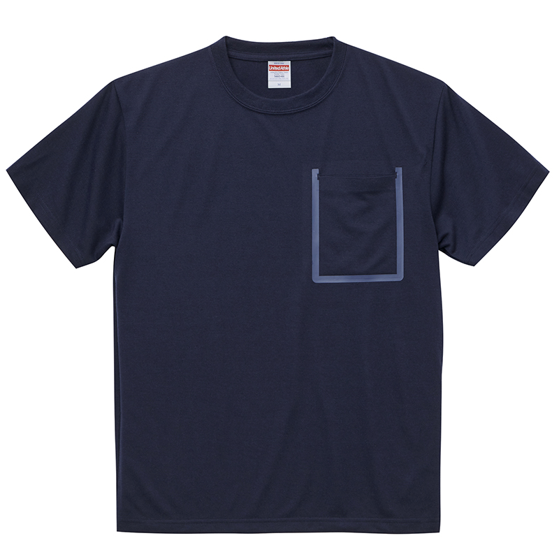 ユナイテッドアスレ 6.5oz ドライコットンタッチ Tシャツ(ポケット付) S～XLサイズ (ネイビー)