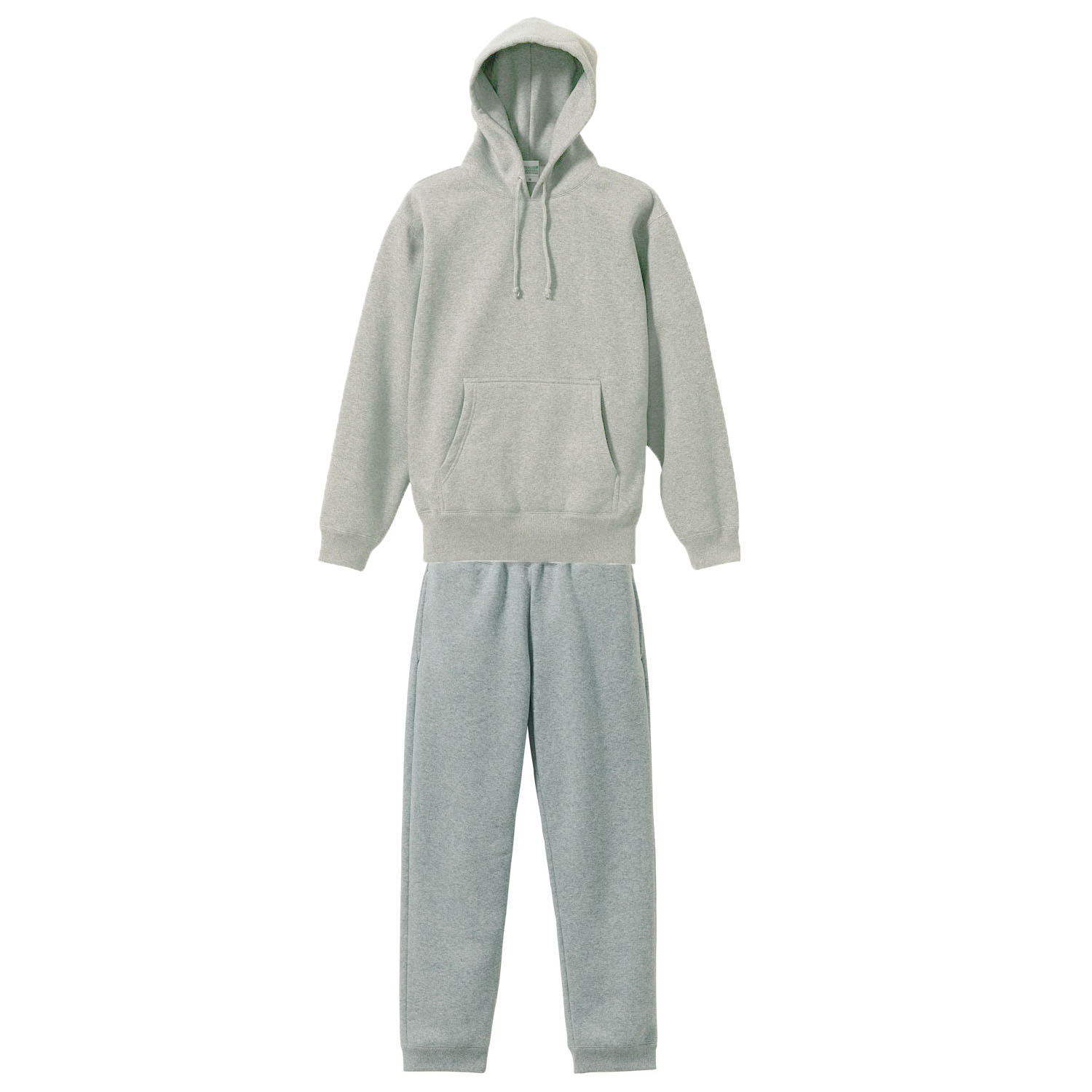 裏起毛スウェット上下セットアップ(プルオーバーパーカー+パンツ) 10.0oz S～XLサイズ (ヘザーグレー)