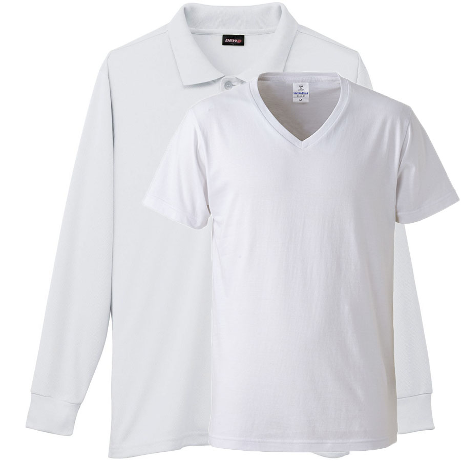 ホワイト+Vネックインナー(白)