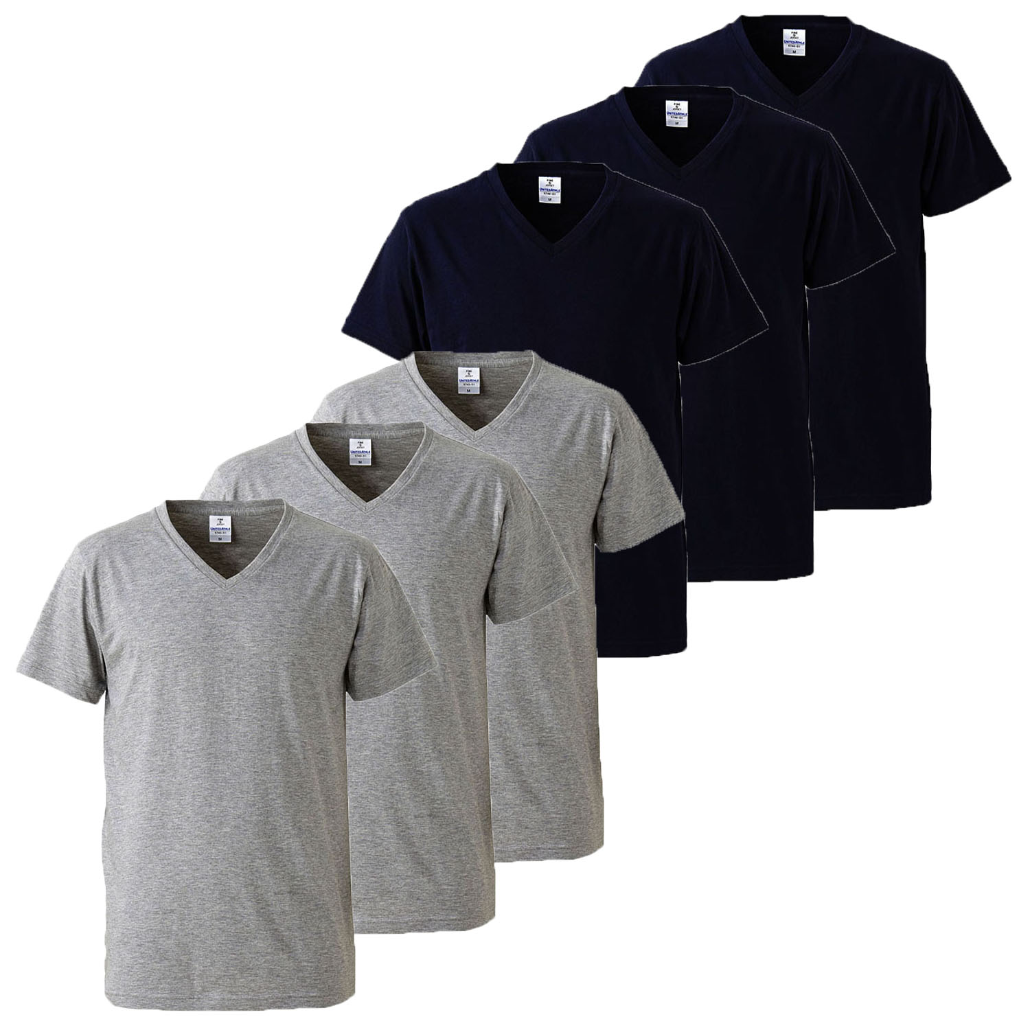 ヘザーグレー×3・ネイビー×3