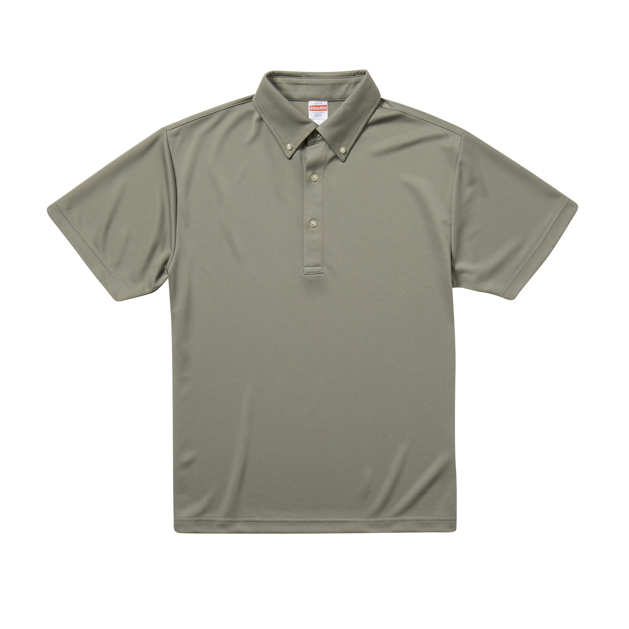 ユナイテッドアスレ 4.1oz アスレチックポロシャツ(ボタンダウン) 3L～5Lサイズ (グレー)