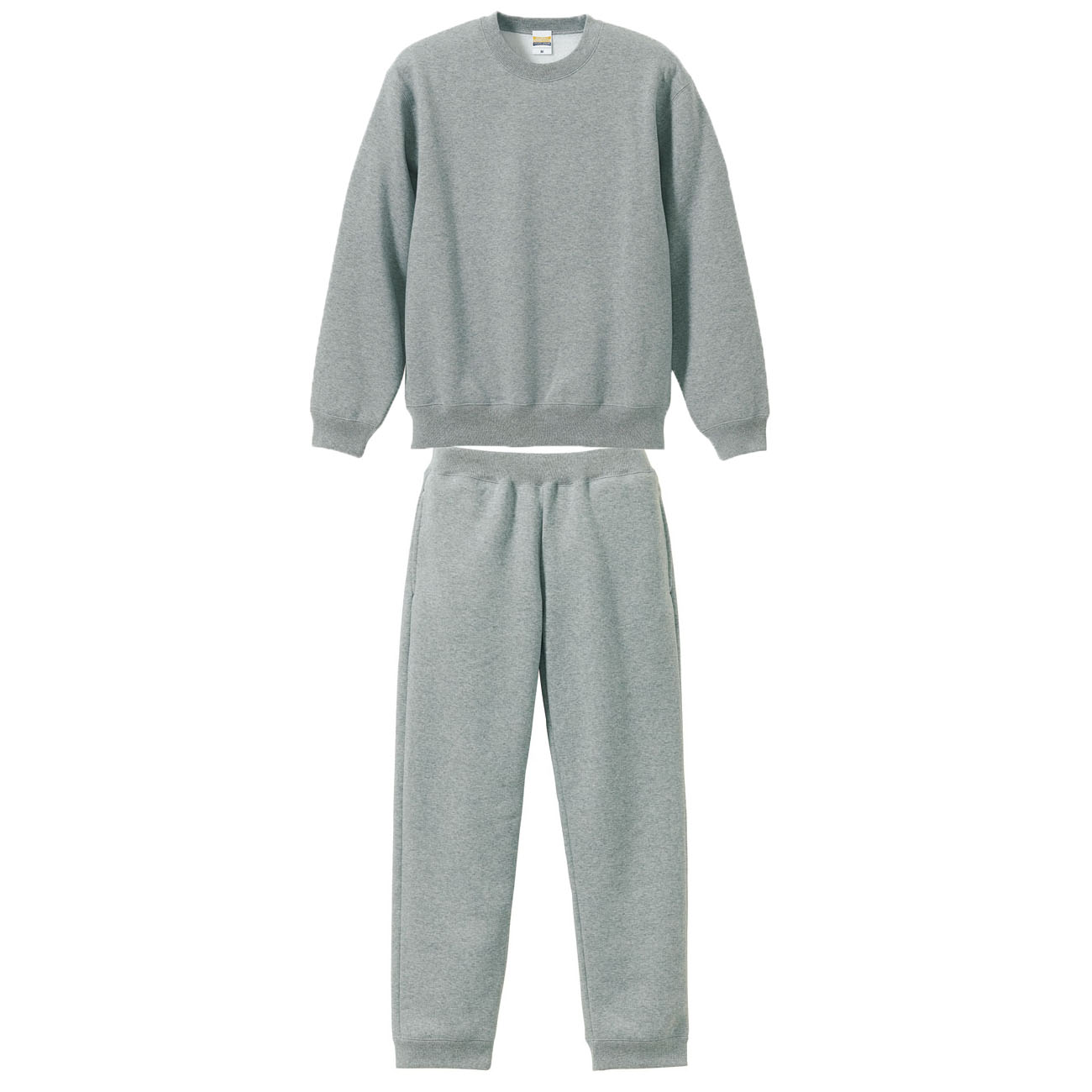 ユナイテッドアスレ 10.0oz 裏起毛スウェット上下セットアップ(トレーナー+パンツ) S～XL (ヘザーグレー)
