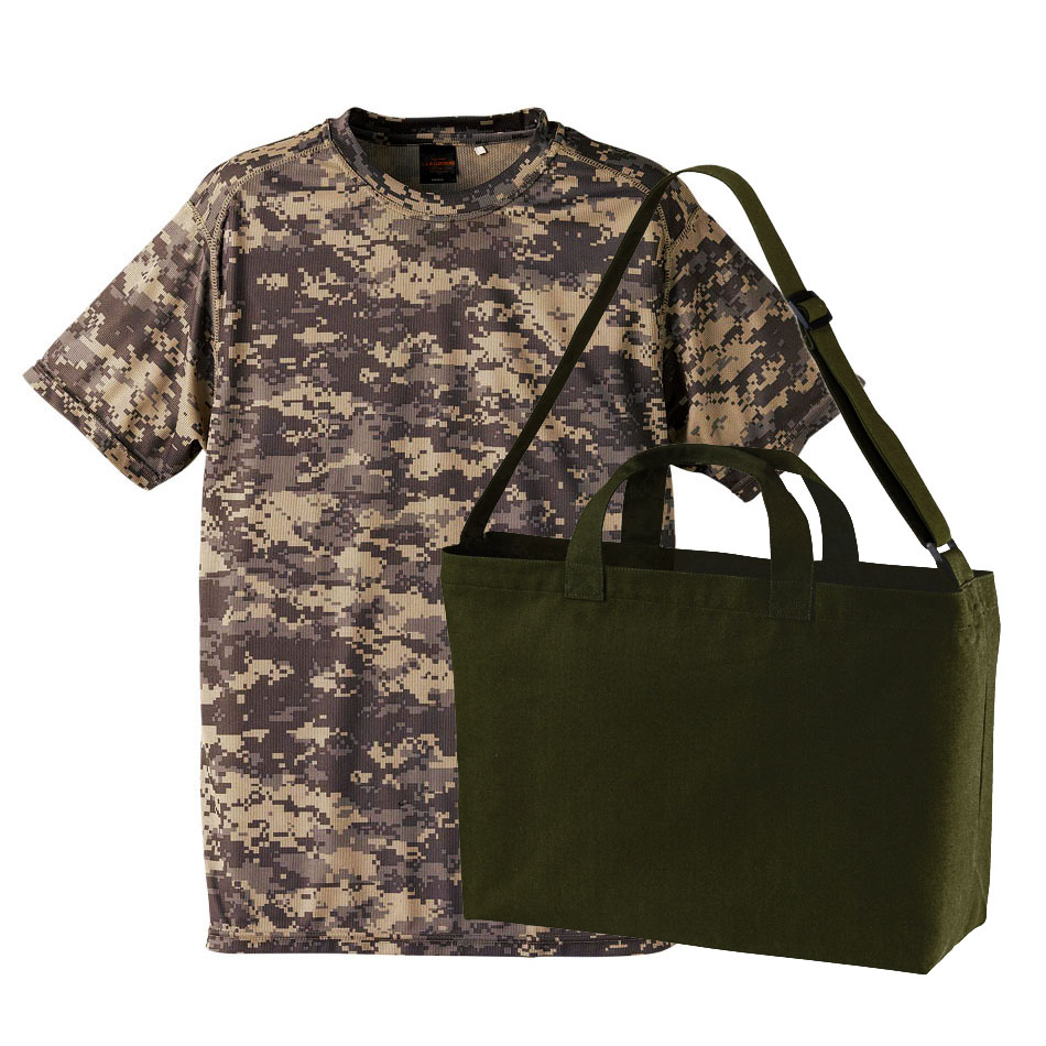ACU(Tシャツ)+OD(バッグ)