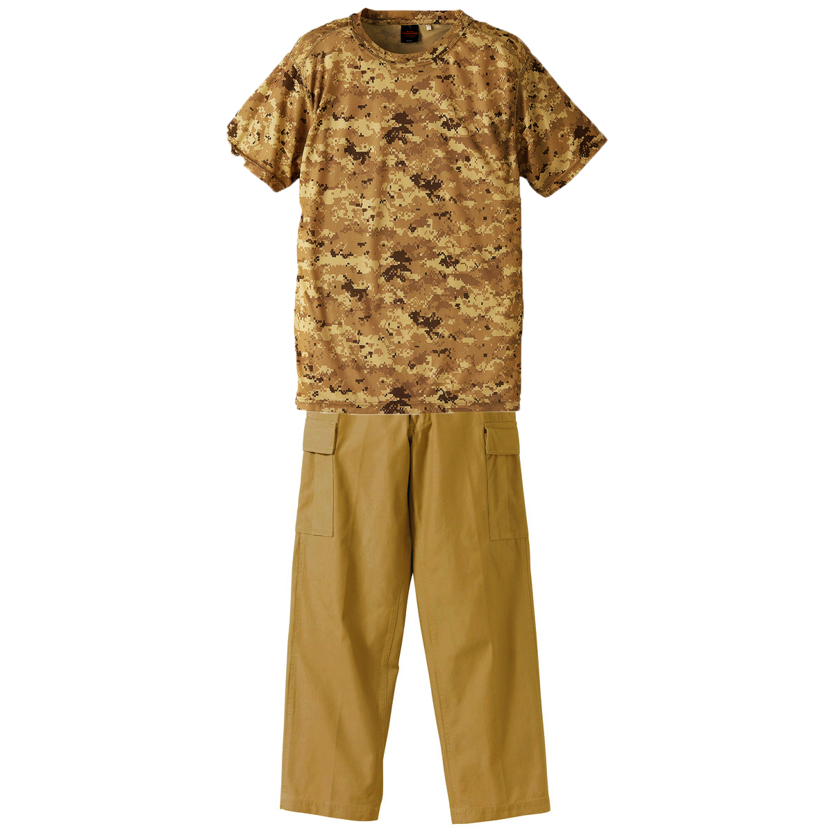 上ピクセルデザート+下カーキ