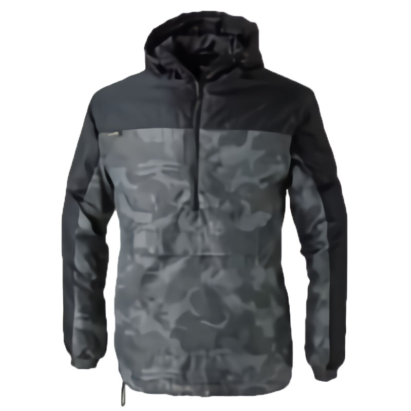 BULL WORKS ハーフジップ中綿ヤッケ(フード付き)  Fサイズ (カモフラグレー)