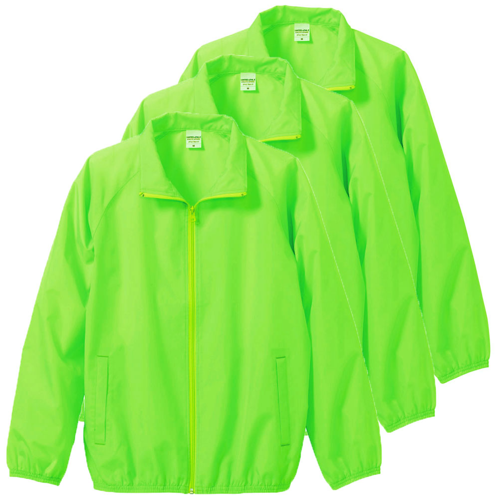 同じ色・サイズを2着買うと3着目無料! チームブルゾン×3着セットアップ S～3L(XXL)サイズ (蛍光グリーン)