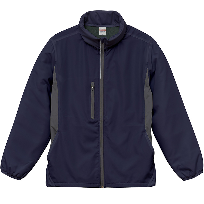 ユナイテッドアスレ マイクロリップストップ フードインジャケット(裏フリース) (ネイビー)