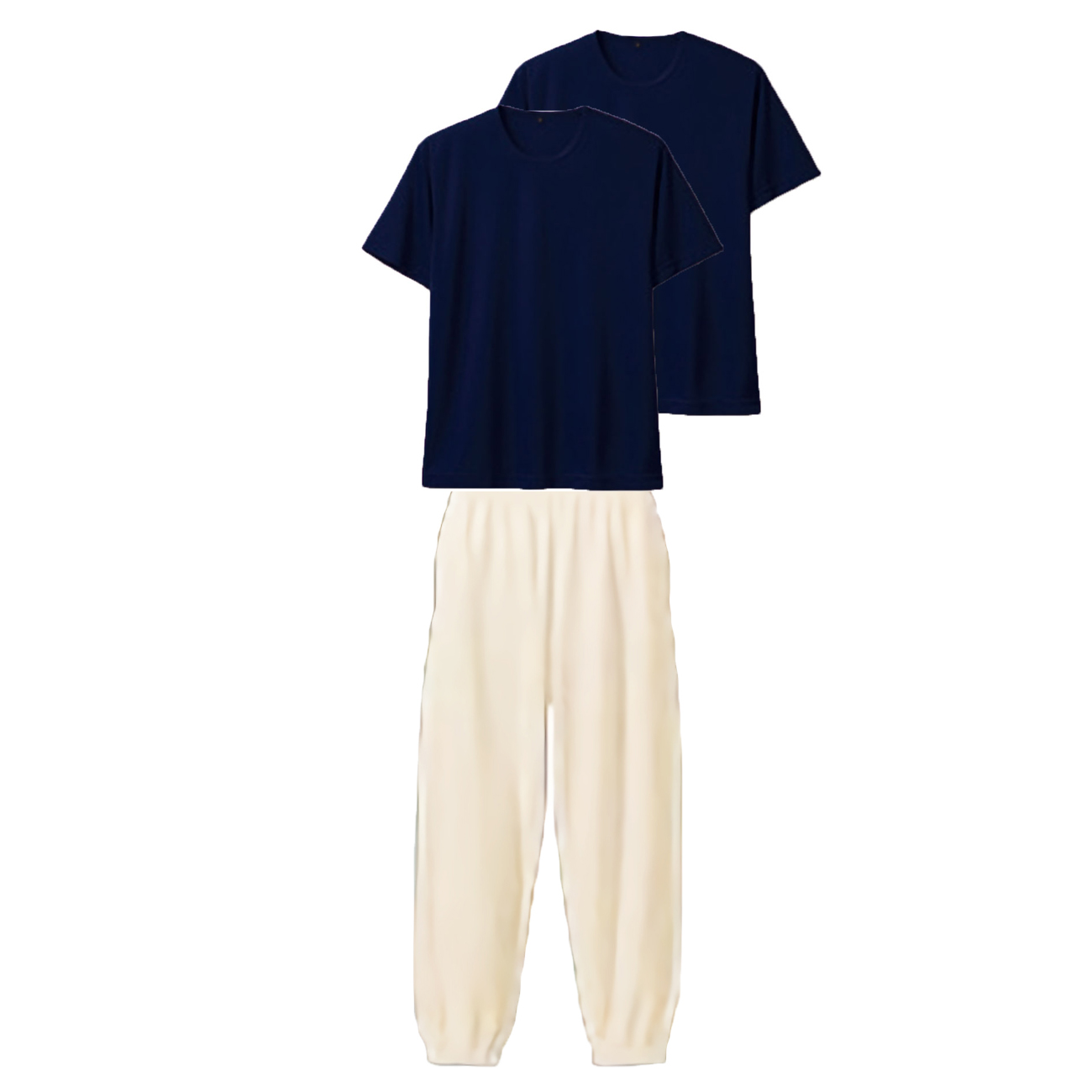 上ネイビー+下ナチュラル