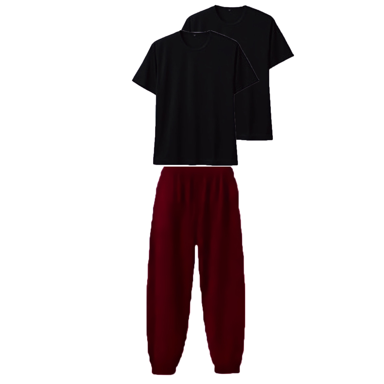 上ブラック+下バーガンディ