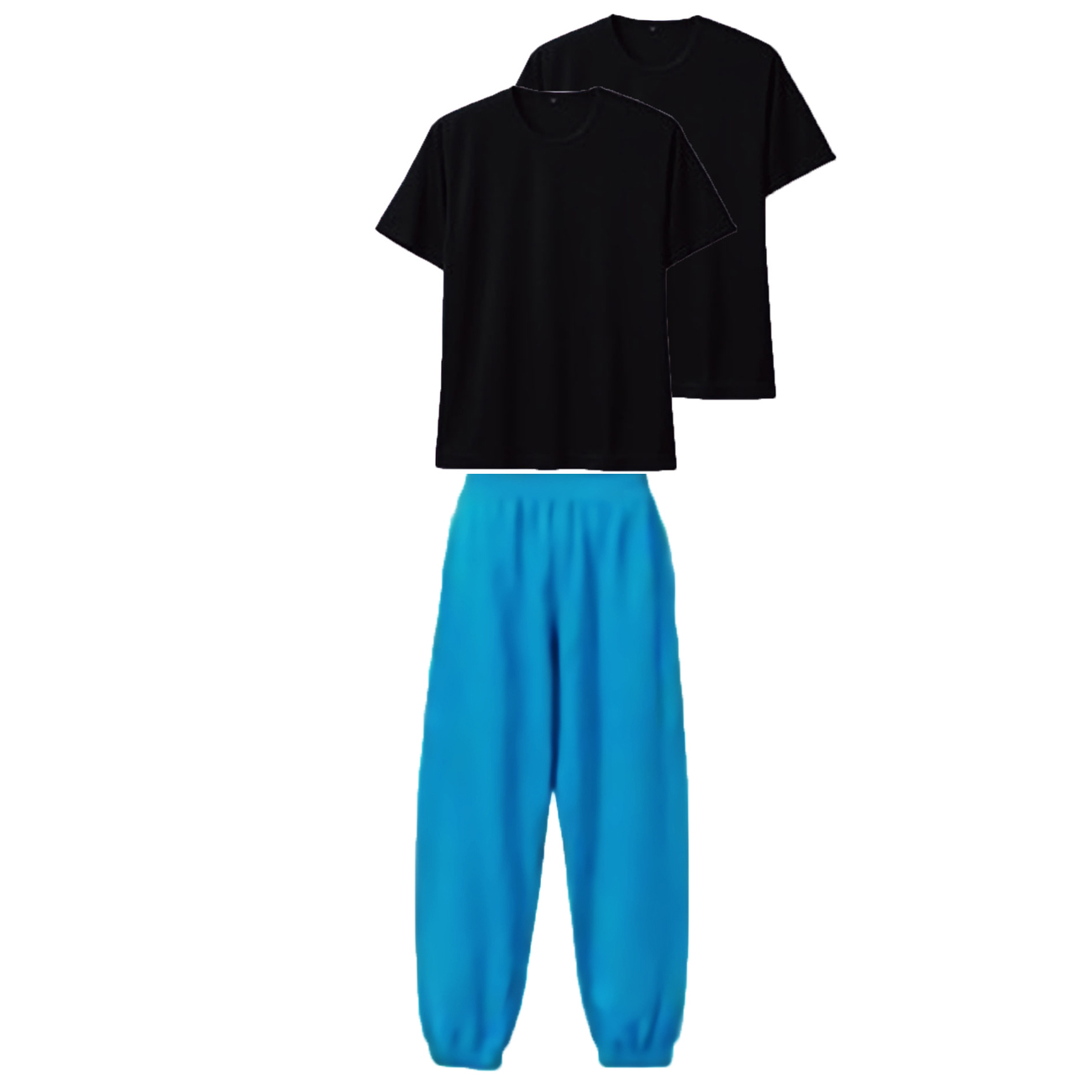 上ブラック+下ターコイズブルー