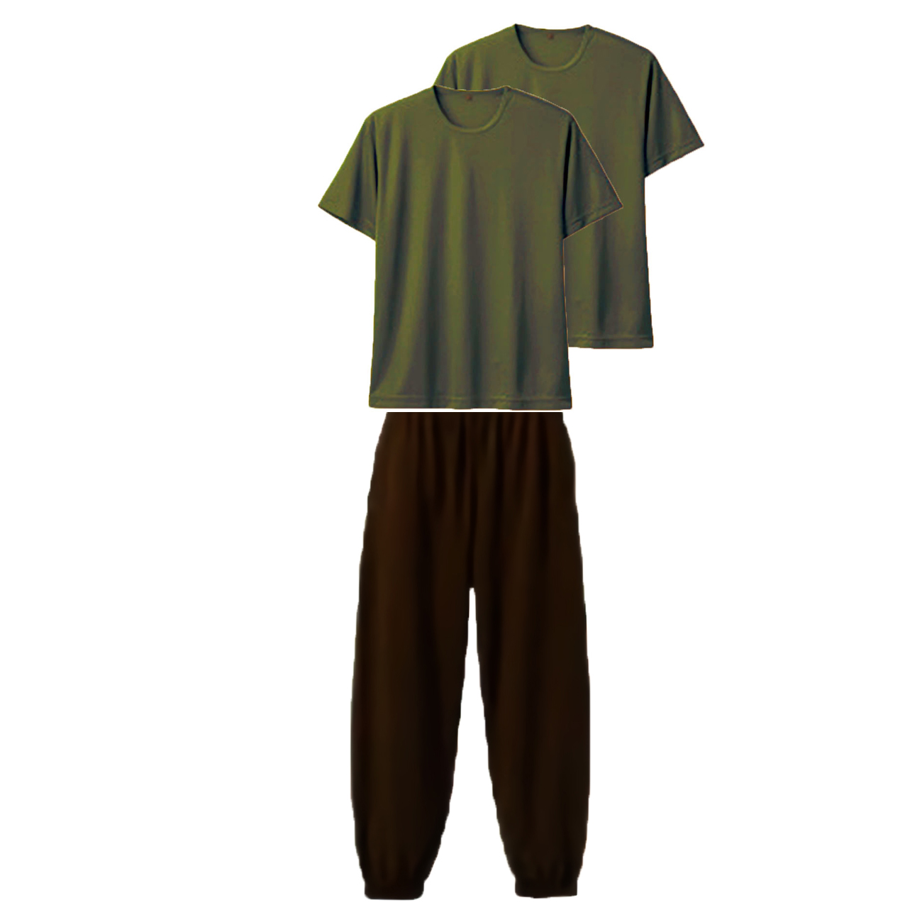 上アーミー+下ダークブラウン