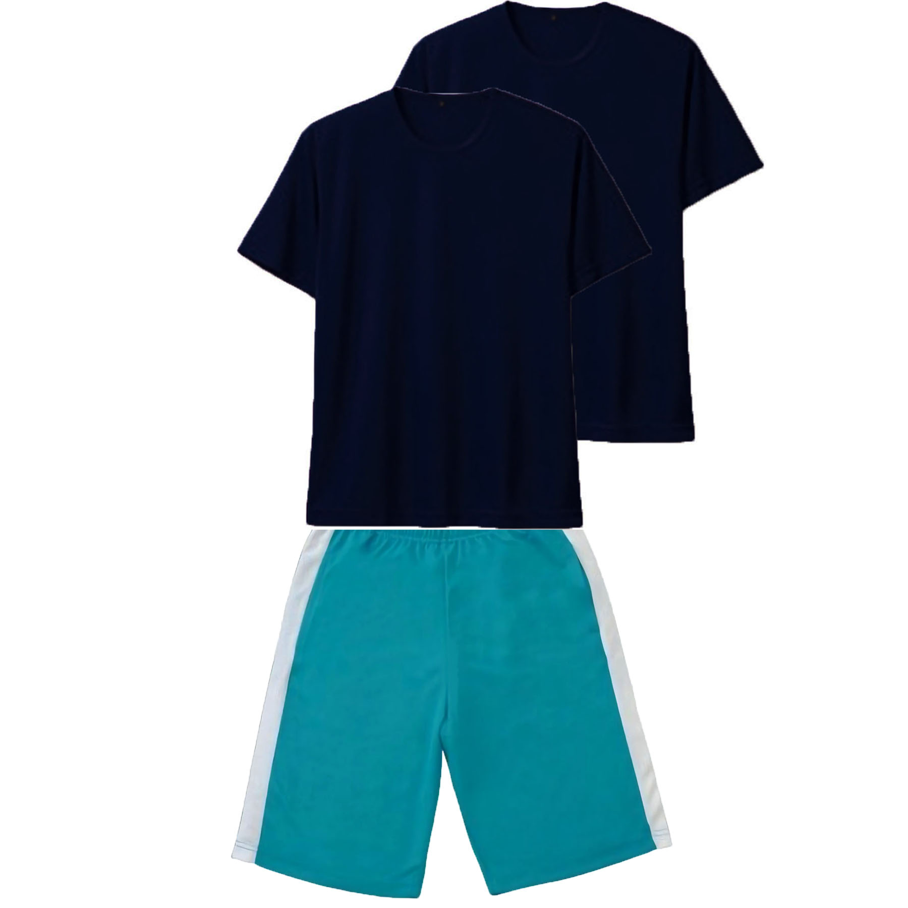 上ネイビー+下エメラルドブルー