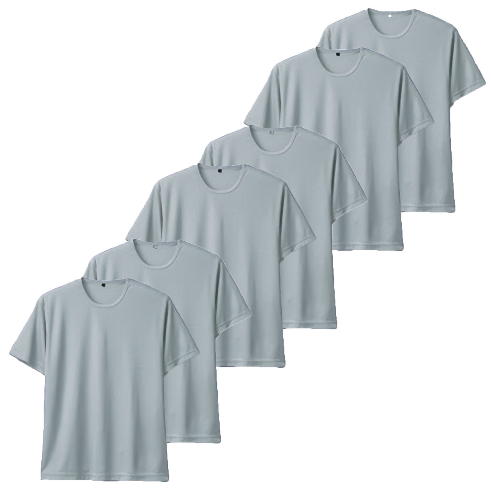 6days 3.4oz 半袖Tシャツ2枚組(吸汗速乾+消臭)X3=6枚組  M～3Lサイズ (シルバーグレー×3)