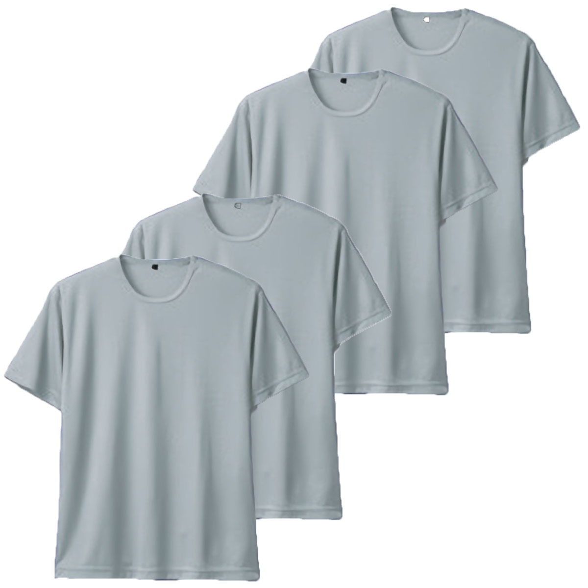 4days 3.4oz 半袖Tシャツ2枚組(吸汗速乾+消臭)X2=4枚組  M～3Lサイズ (シルバーグレー+シルバーグレー)