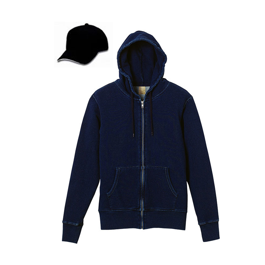 ワンウォッシュ+帽子(ブラック・ホワイト)