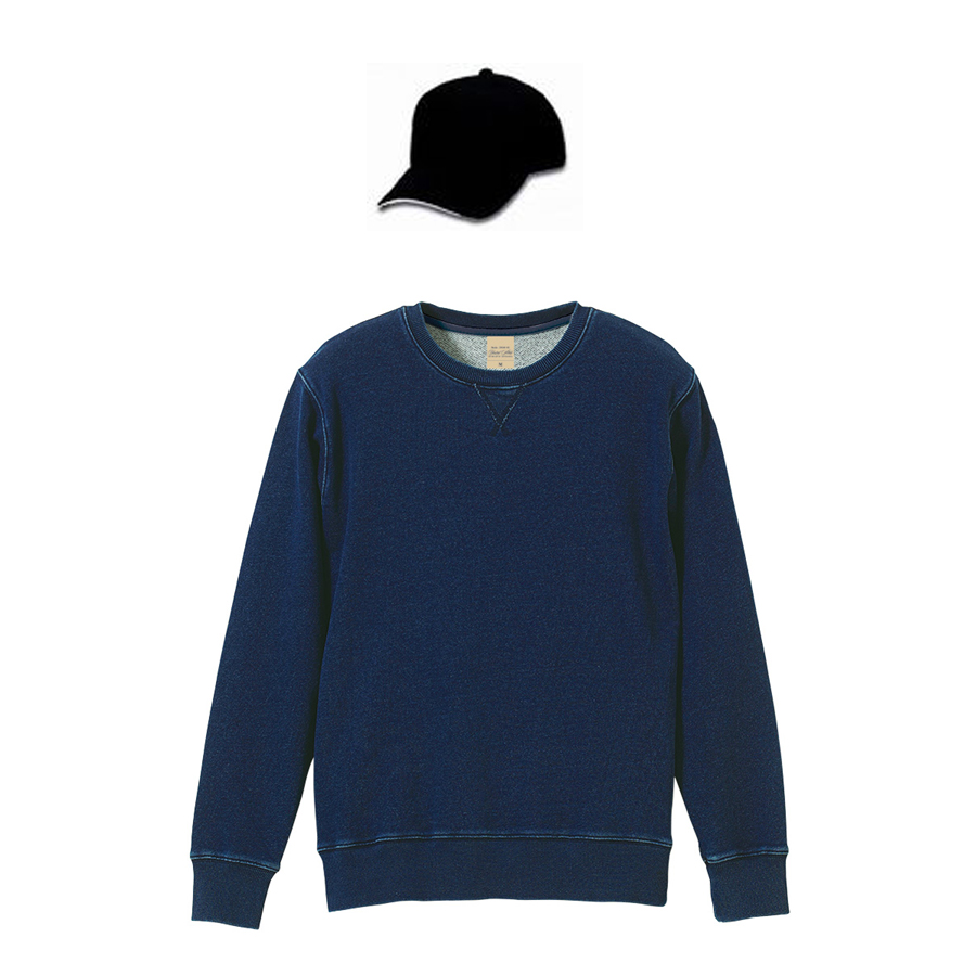 ワンウォッシュ+帽子(ブラック・ホワイト)