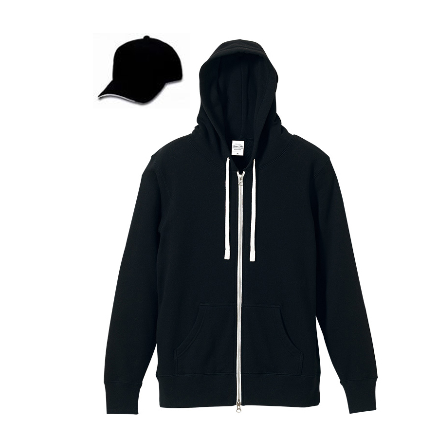 ブラック+(帽子)ブラック・ホワイト