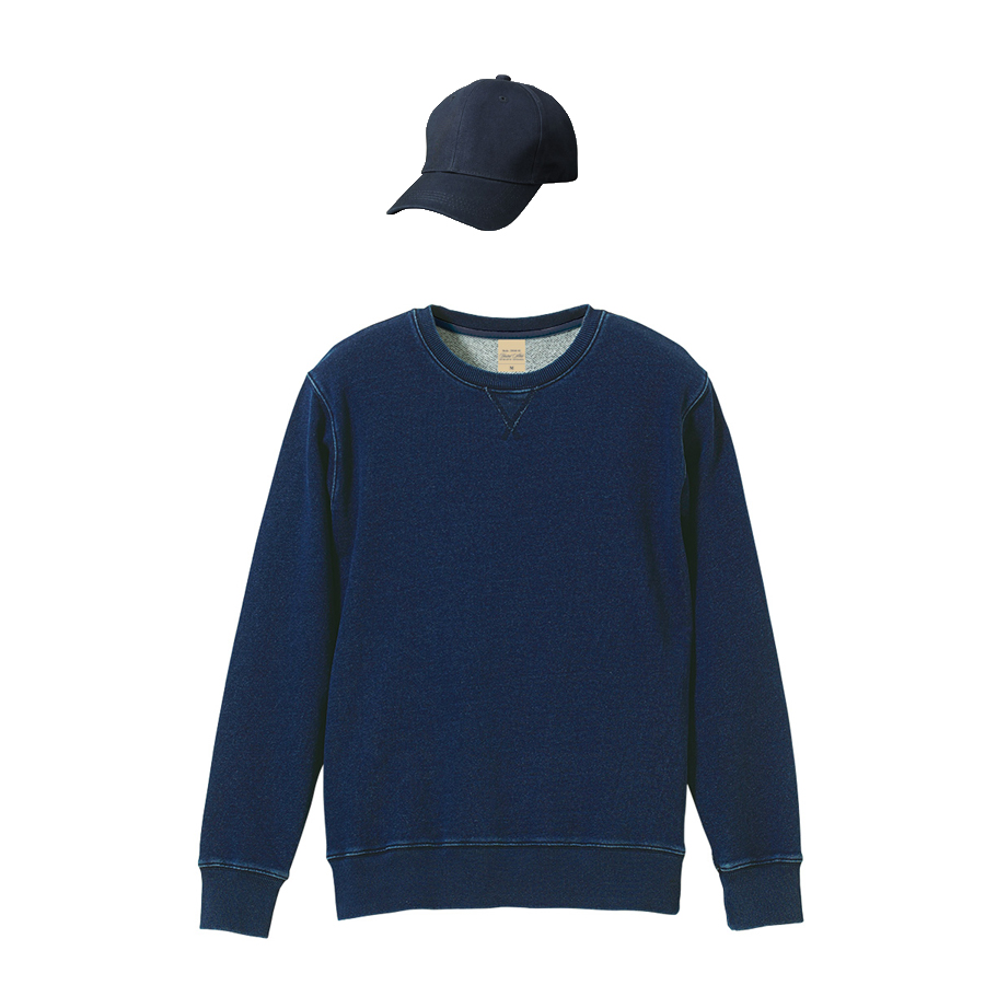 ワンウォッシュ+帽子(ネイビー)