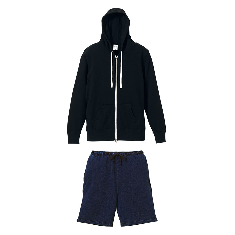 スウェット上下セットアップ フルジップパーカー+ショーツ S～LL(XL)サイズ