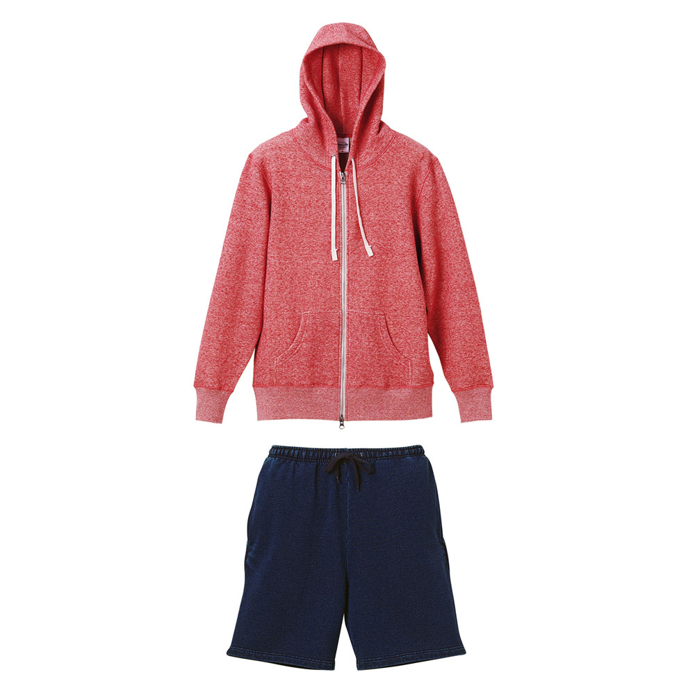 スウェット上下学割セットアップ フルジップパーカー+ショーツ S～LL(XL)サイズ